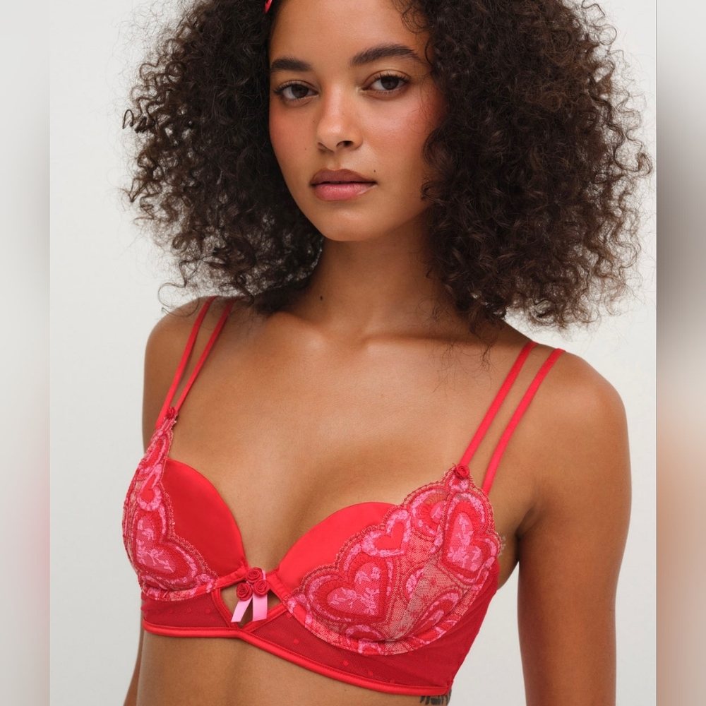 For Love And Lemons Red Lace Bra